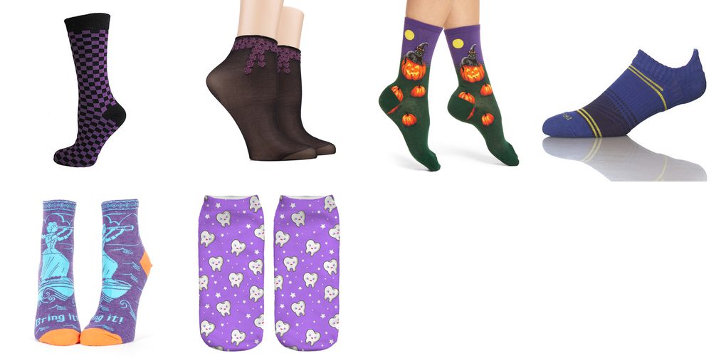 women purple ankle socks